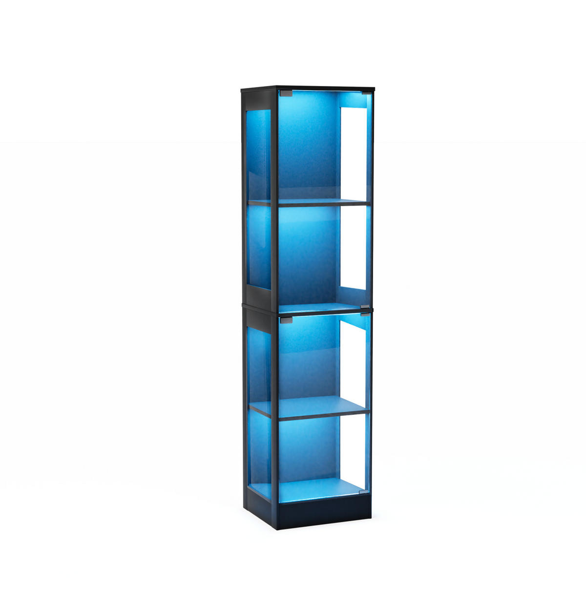 VITRINE 40/35/165 cm aus ABS mit LED-Beleuchtung und Bewegungssensor Akaziefarben - Naturfarben, Kunststoff (40/165/35cm) - Modenvie