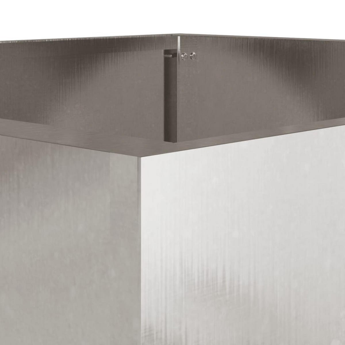 PFLANZKÜBEL 2er Set Silbern 49/47/46 Cm Edelstahl - Silberfarben, Metall (49/46/47cm) - vidaXL