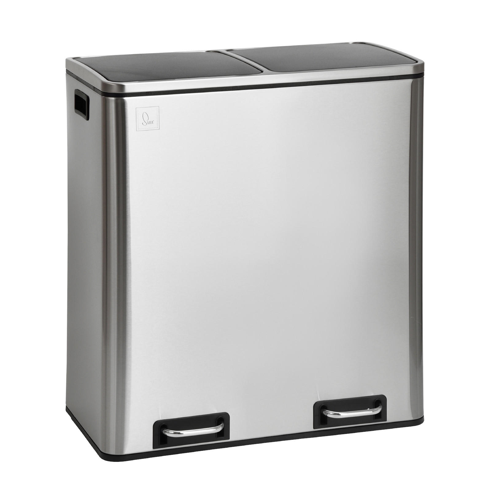 MÜLLEIMER TM2X30 - Silberfarben, Metall (57/65/31cm) - SVITA