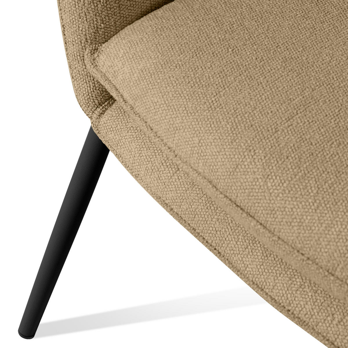 GARTENMÖBELSET SOLIS Gartenlounge-Set, warm beige/schwarz - Beige, Textil/Metall - KONSIMO®