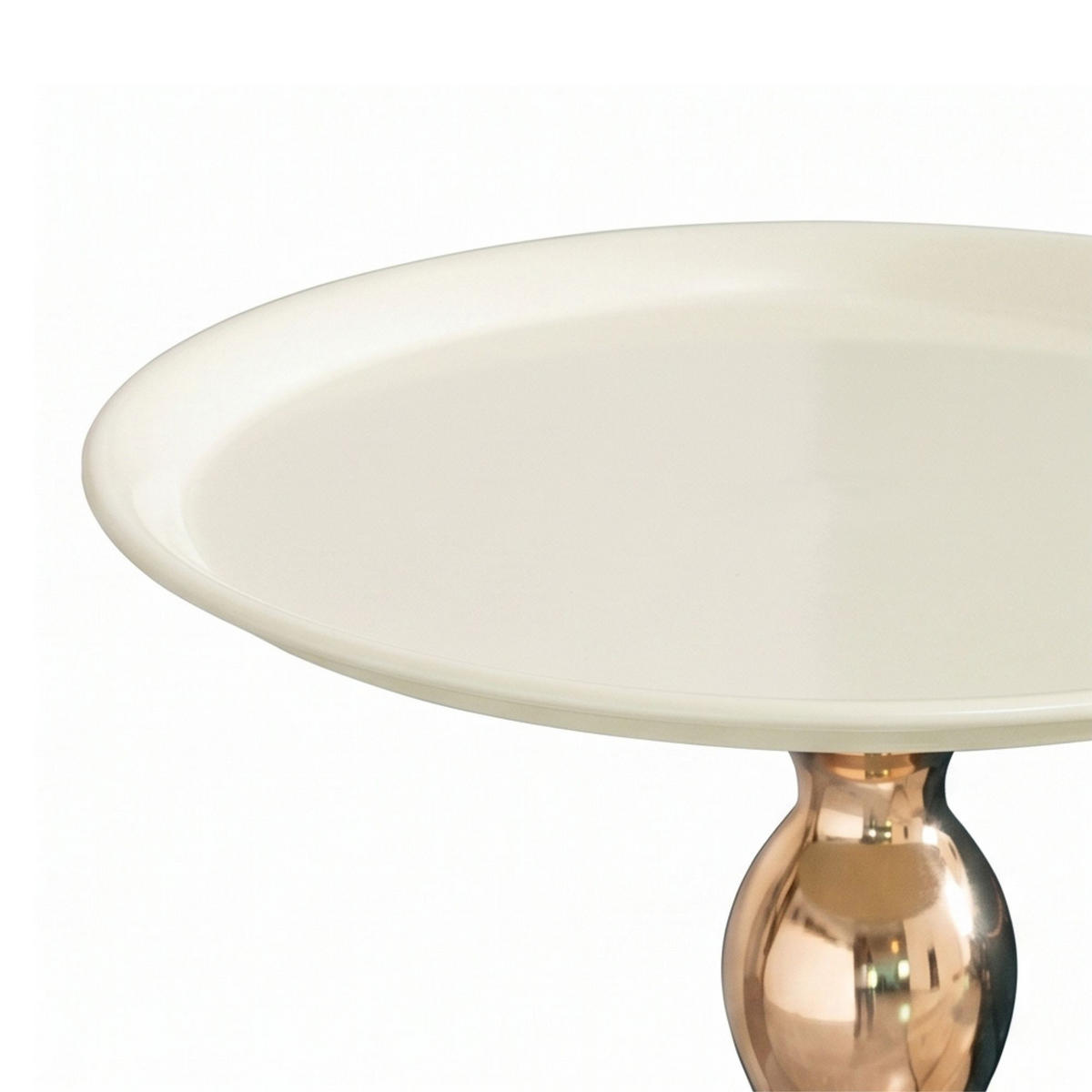 BEISTELLTISCH Ø 38 cm luxuriöses design - Weiß, Metall (38/38/54cm) - Urban Meuble