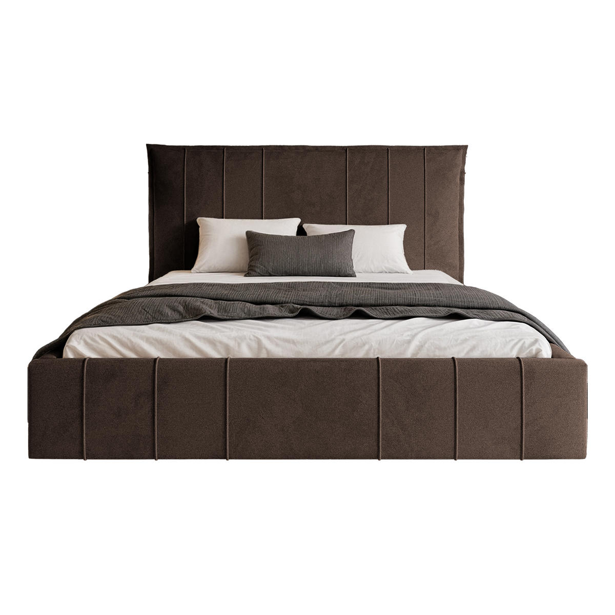 POLSTERBETT ACATE 200x200 cm, Braun - Braun, Textil (200/200cm) - Fedve