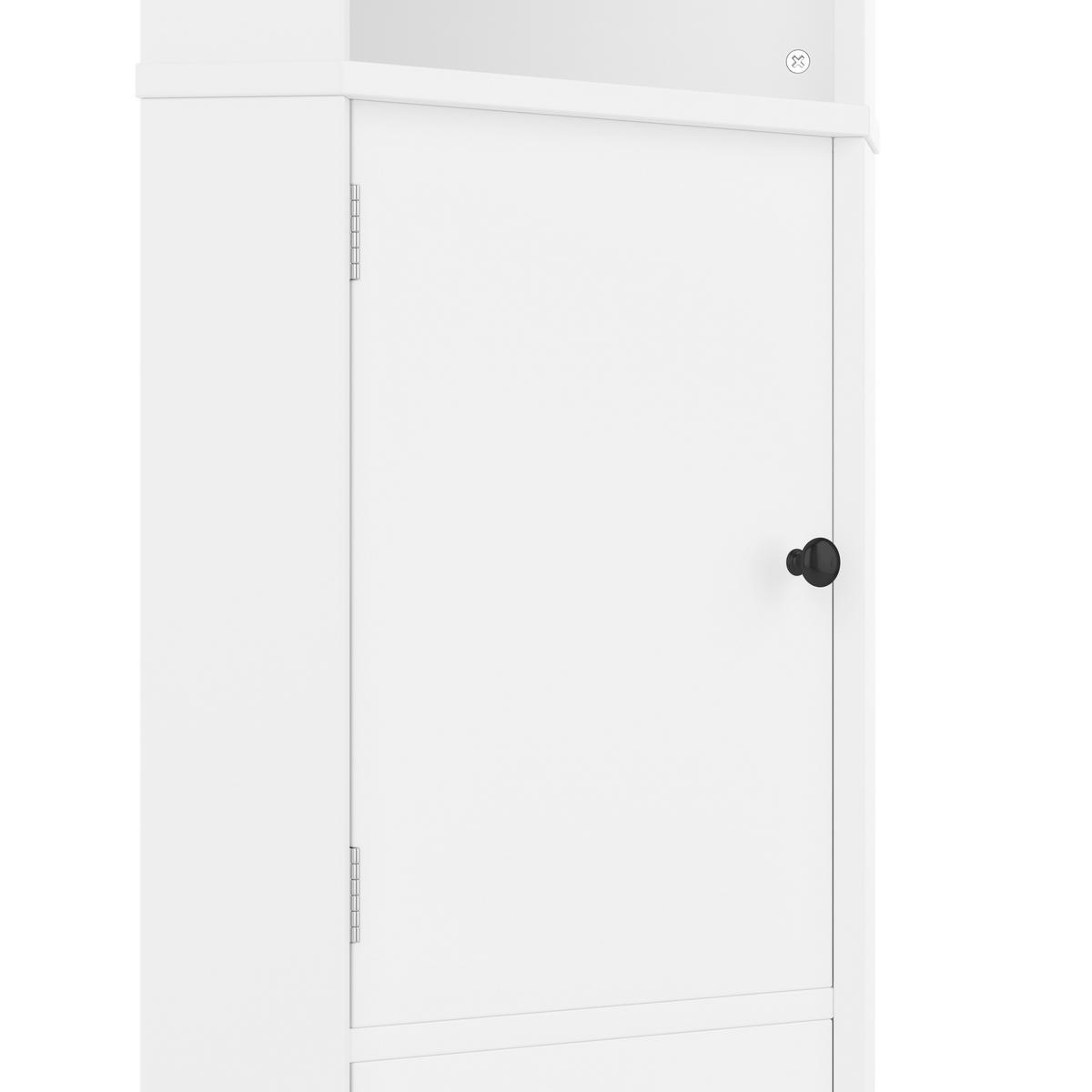 BADEZIMMER ECKSCHRANK Weiß 155cm mit 2 Türen & Offenen Ablagen - Weiß, Holzwerkstoff (51.7/155.4/32cm) - Urban Meuble