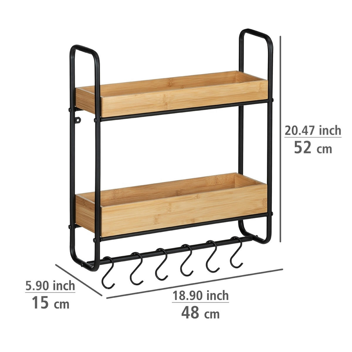 HÄNGEREGAL Loft - Braun, Metall (48/52/15cm)