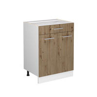 KÜCHENUNTERSCHRANK R-Line Artisan-Eiche 60 cm mit Schublade, ohne AP - Weiß/Eiche Artisan, Holzwerkstoff (60/81.6/46cm) - Vicco