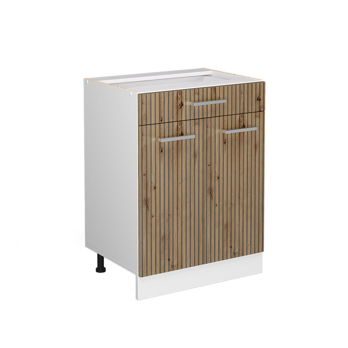 KÜCHENUNTERSCHRANK R-Line Artisan-Eiche 60 cm mit Schublade, ohne AP - Weiß/Eiche Artisan, Holzwerkstoff (60/81.6/46cm) - Vicco