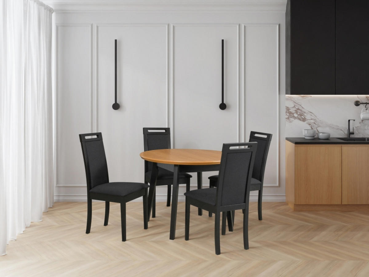 ESSTISCH Oslo 4, 100-130 cm, eiche - Wildeiche, Holz (130/100/75cm) - Leaf Design