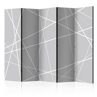PARAVENT Beidseitig Bedruckter 5-tlg 225x172 cm Abstrakte Linien - Grau, Holz/Textil (225/172/3cm) - Muralo