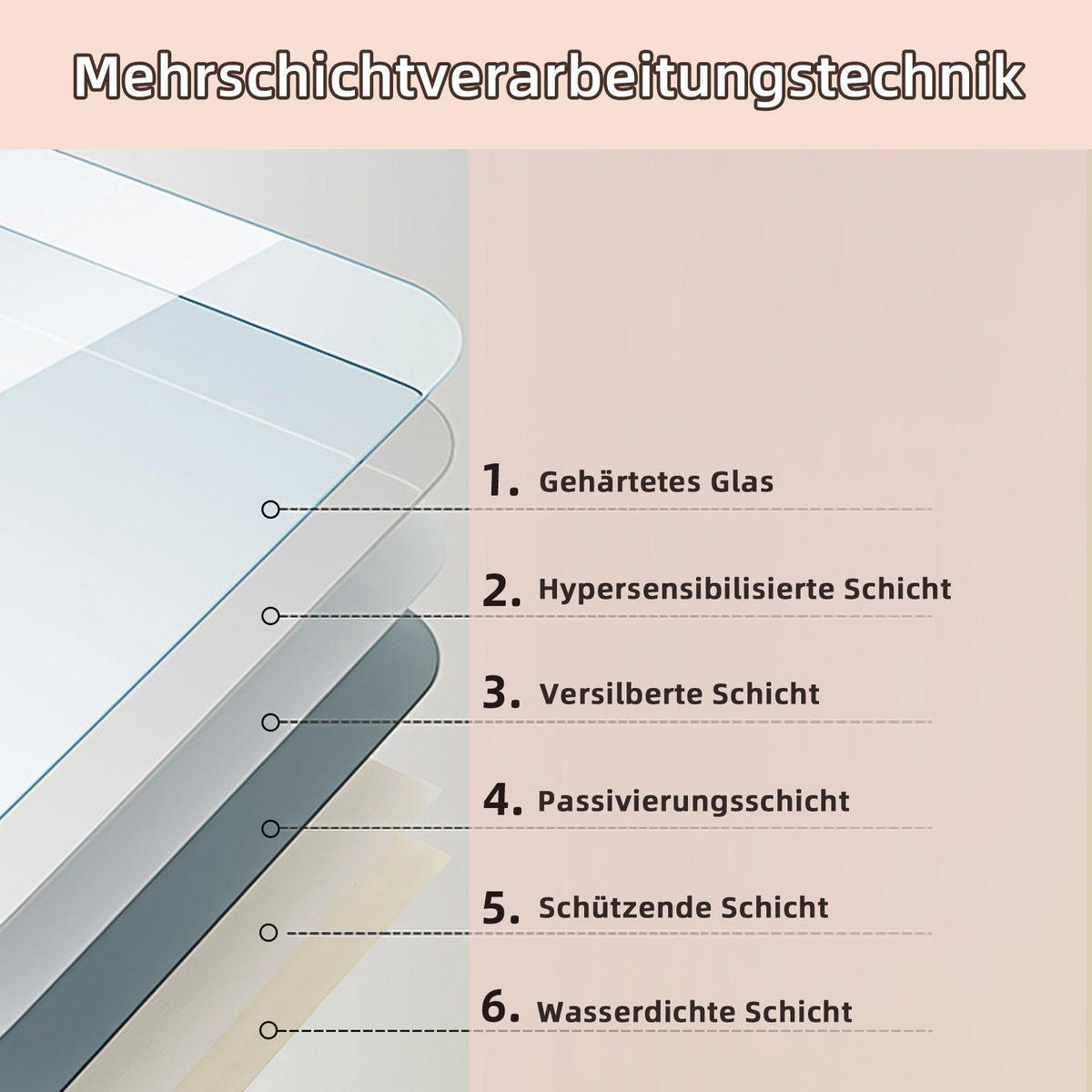 BADEZIMMERSPIEGEL Reddy mit LED-Leuchte 100/60 cm - Weiß, Glas (100/2.9/60cm) - Nettlife
