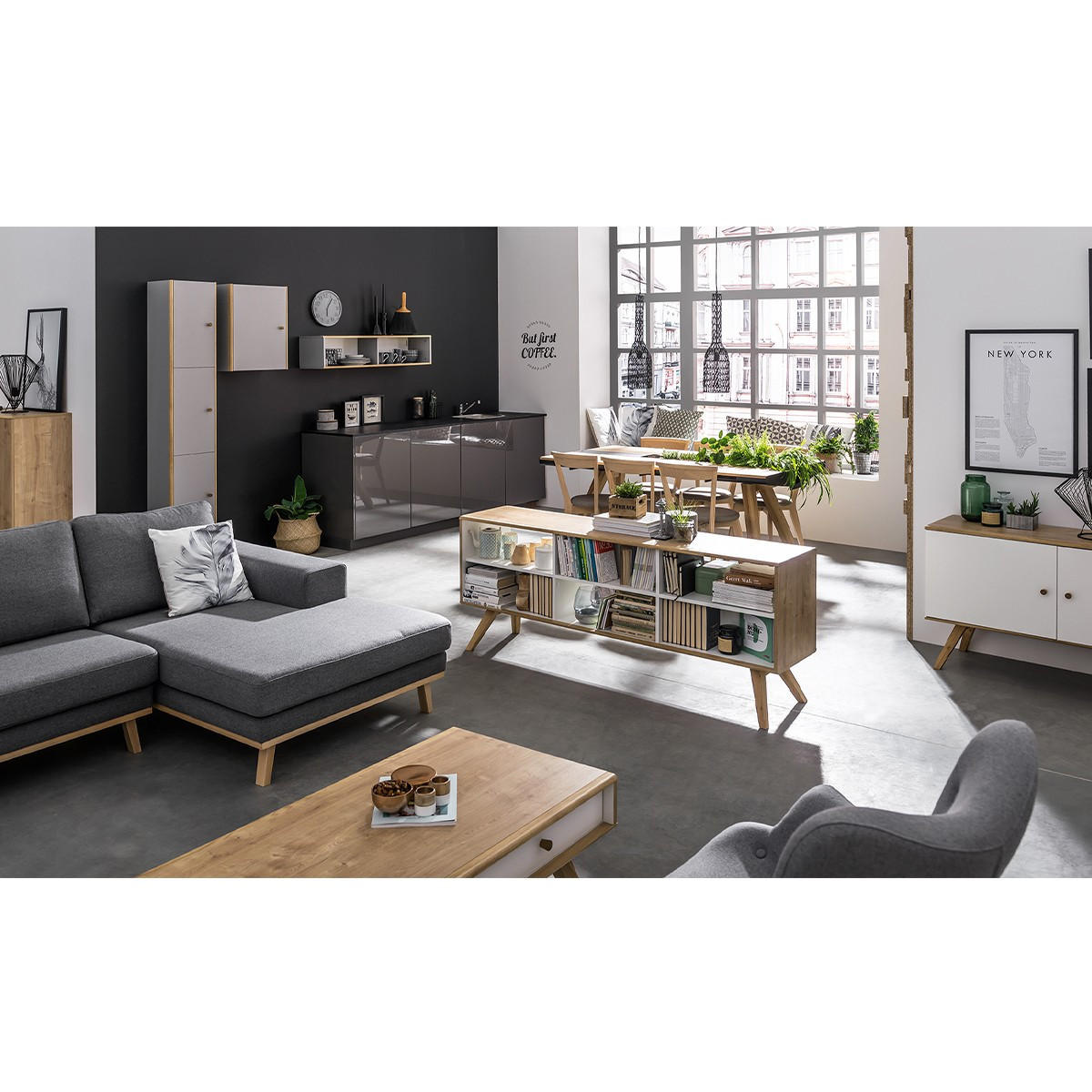 SIDEBOARD mit 2 Türen L120 cm - NATURE - Weiß, Holzwerkstoff (120/72/40cm) - Calicosy