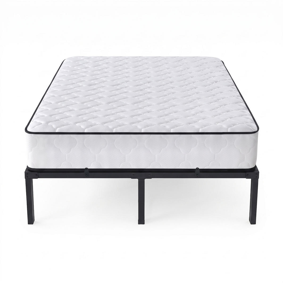 METALLBETT Klappbares mit Matratze 120x200 cm Schwarz - Schwarz, Metall - Akord