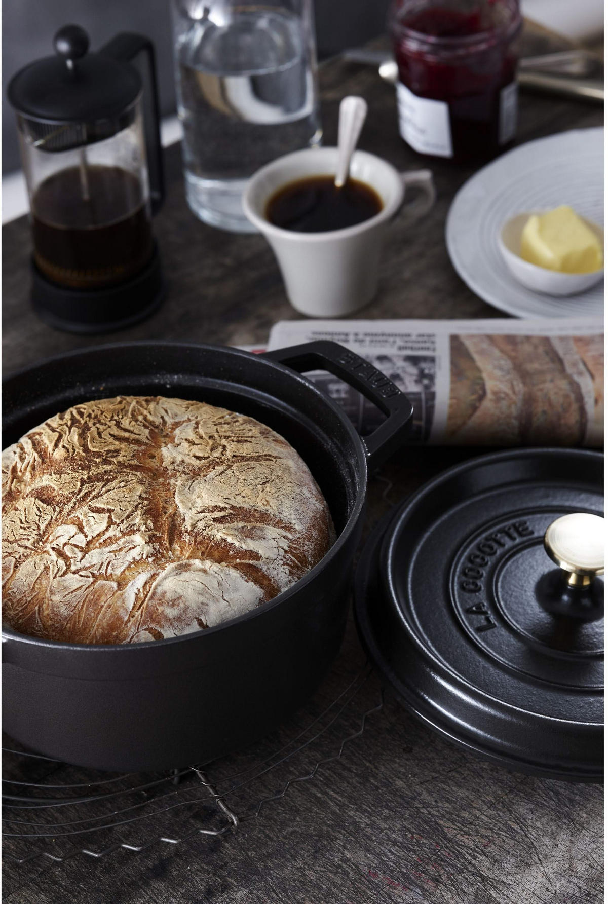 BRÄTER Cocotte Schwarz - ø 22 cm / 2.6 liter - Schwarz, Metall (22cm) - Staub