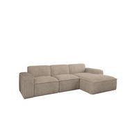 ECKSOFA L-Form Siena Stoff Velo Beige Rechts - Beige, Holz/Kunststoff (266/165cm) - Kaiser Möbel