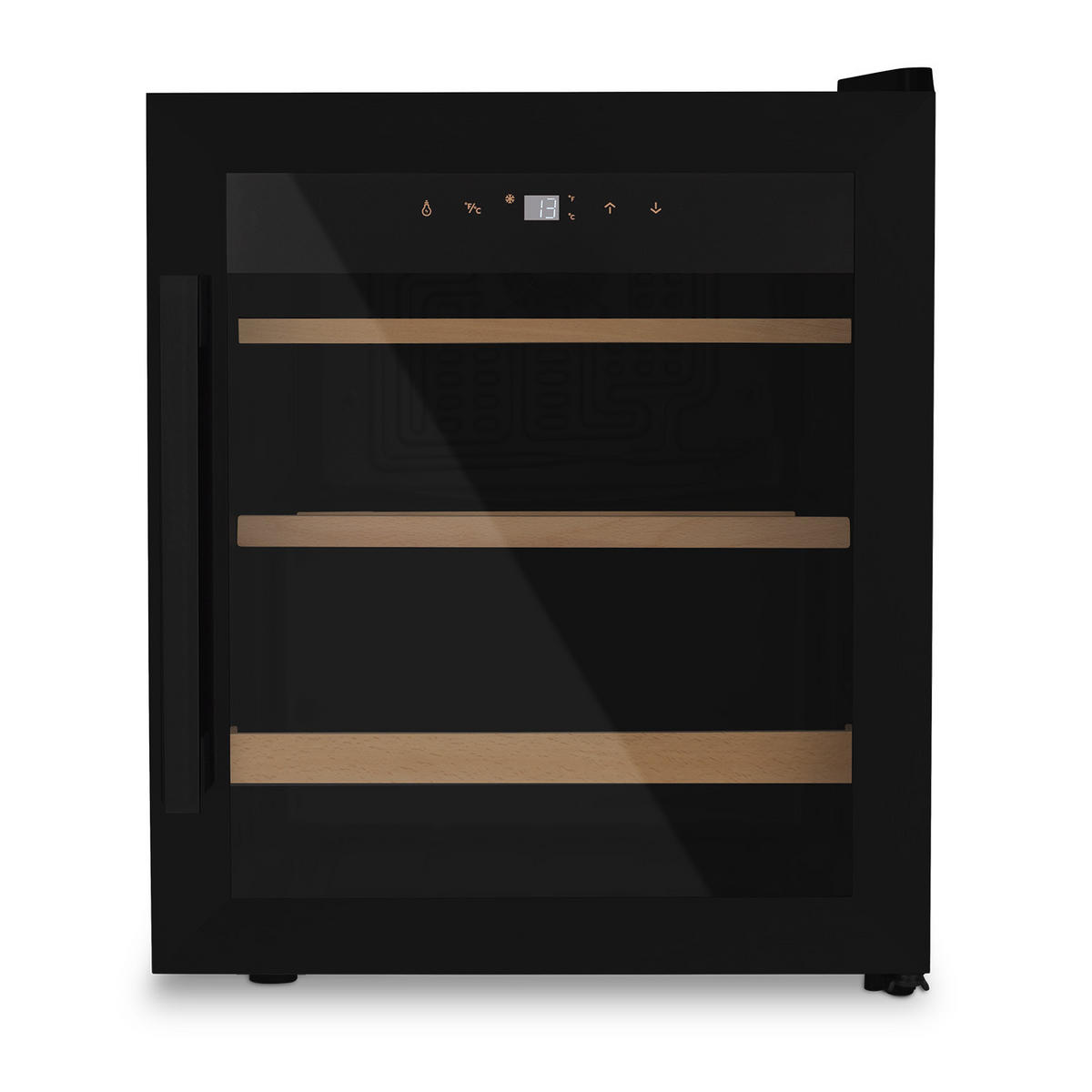 WEINKÜHLSCHRANK CAVCB15 Schwarz, 15 Flaschen, 46L, UV-Schutz, thermodynamisches System LED-Beleuchtung, 2 Einlegeböden - Schwarz, Metall (43/51.7/47.3cm) - Les Petits Champs