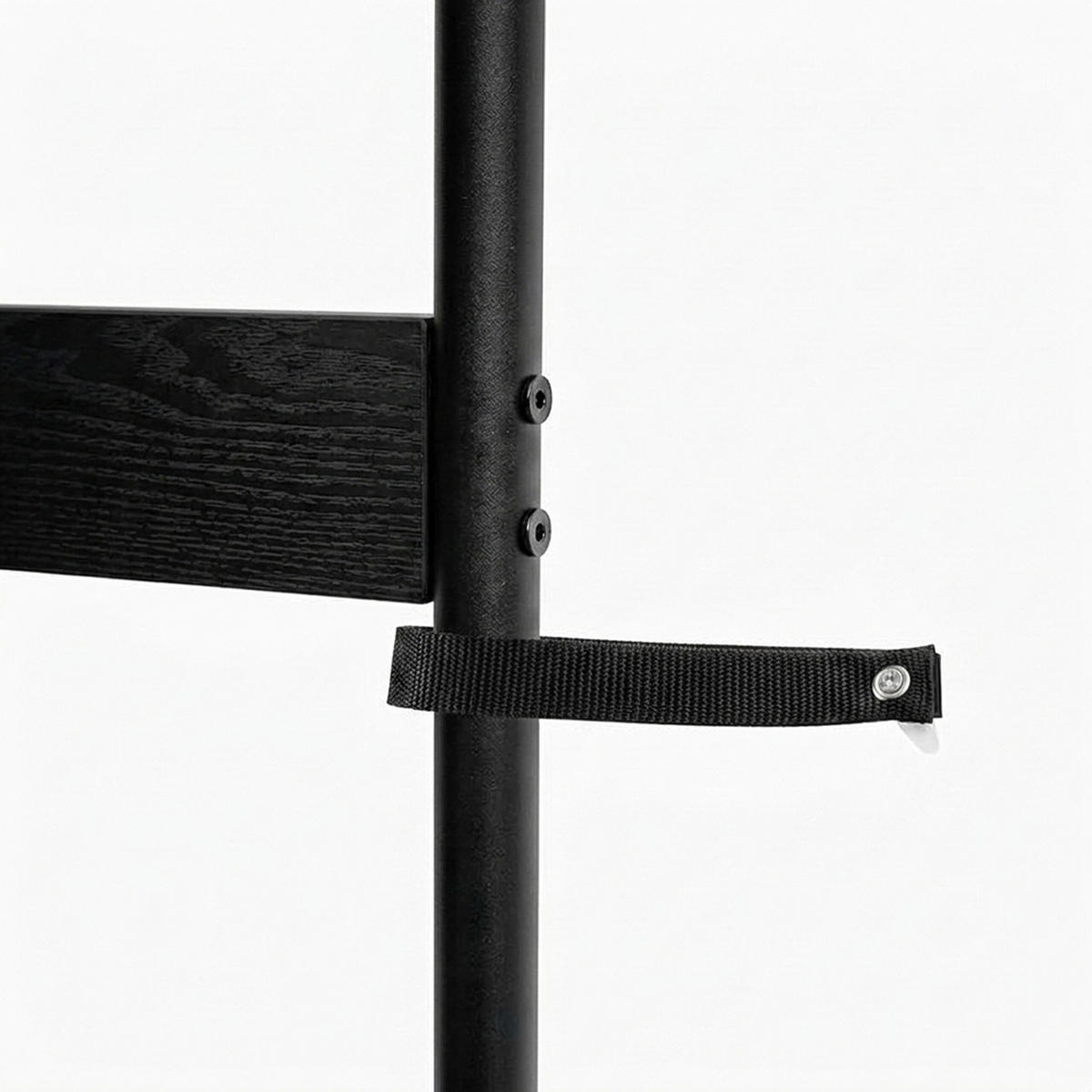 HANDTUCHLEITER Schwarz 4 Sprossen 5 Haken 177x60 cm - Schwarz, Holzwerkstoff/Metall (60/177/15cm) - Relaxdays