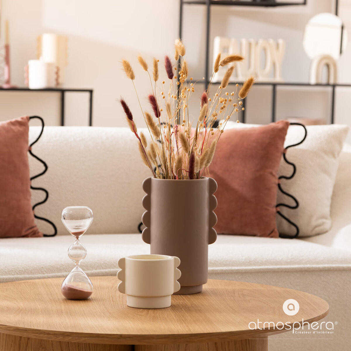 ÜBERTOPF Keramik Wavy Bliss Ø 18 cm - Beige, Keramik (18/18/25.5cm) - Atmosphera Createur d´interieur