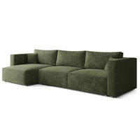 ECKSOFA TOLMO LM Grün Chenille mit Schlaffunktion - Grün, Holzwerkstoff/Textil (347/148cm) - MASSENO