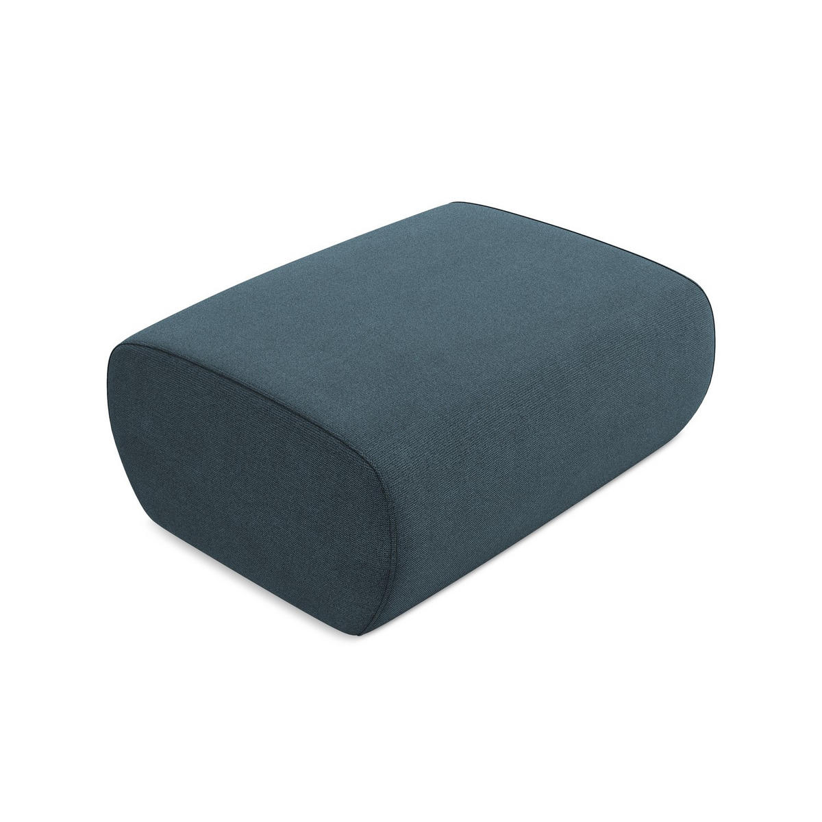 POUF Strukturstoff Stoff Blau - Blau/Blaugrau, Kunststoff/Textil (102/40/62cm) - LaMiaSofa