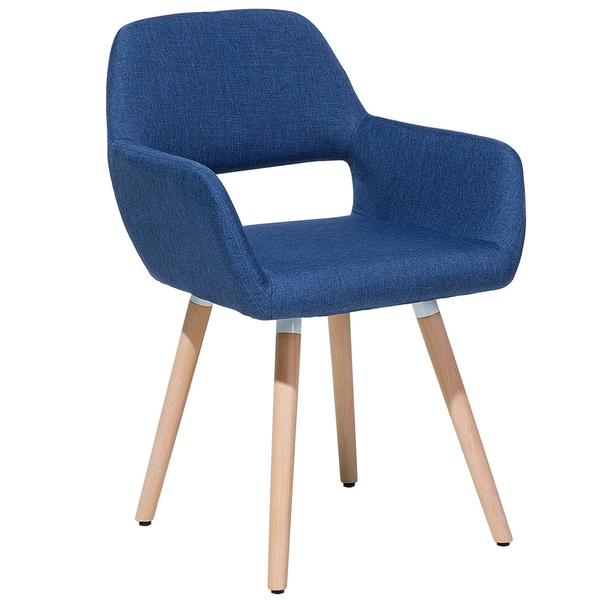 ESSZIMMERSTUHL 2er-Set Polsterbezug Blau Chicago - Blau, Holz/Textil (56/81/56cm) - Beliani