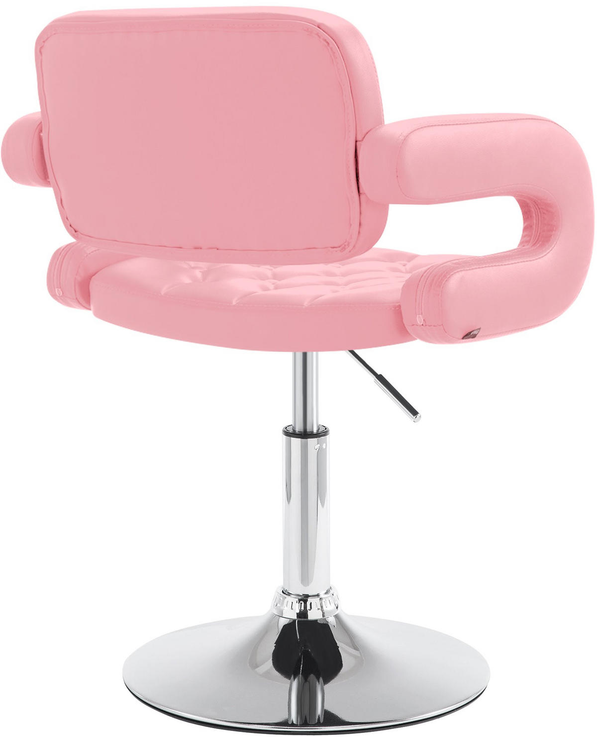 SESSEL Lederlook pink - Chromfarben/Pink, Textil/Metall (62/76/55cm) - CLP