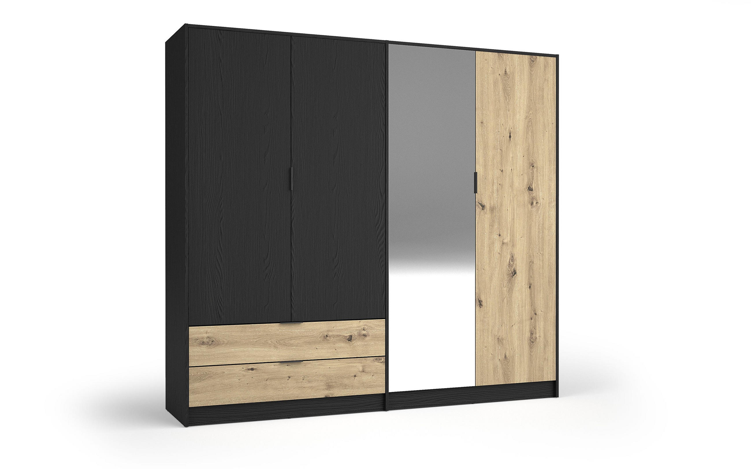 KLEIDERSCHRANK Graphit Schwarz, Eiche Artisan 221/203/54 - Eiche Artisan, Holzwerkstoff (221/203/54cm) - RAUMHIRSCH FURNITURE