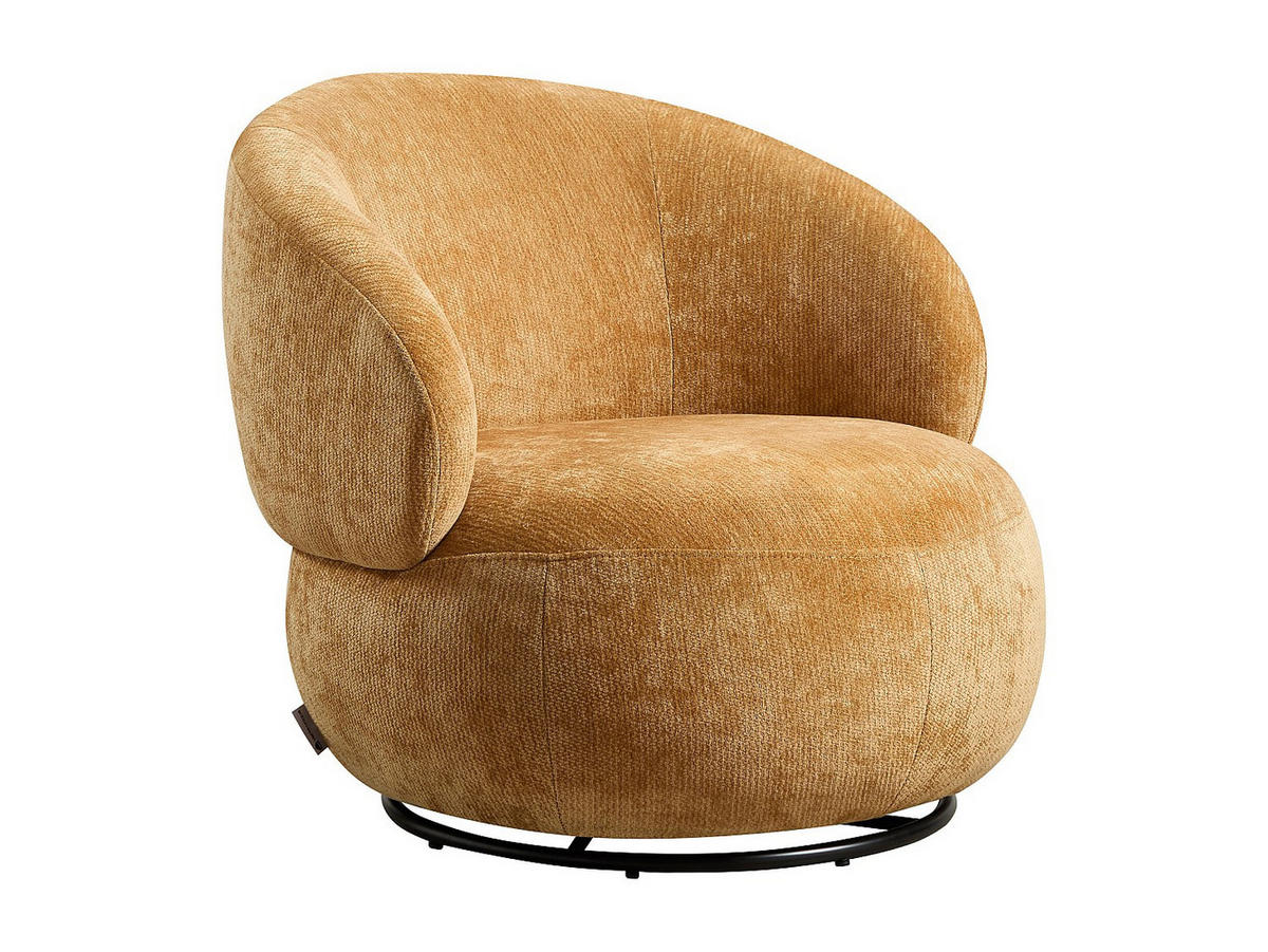 SESSEL mit gerader Rückenlehne - 1 Person - stoff - senffarben Lacazo - Dunkelgelb, Textil (76/69/82.5cm) - Vente-Unique
