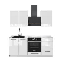 ENKELKÖK Fame-Line, Vit högblank/Vit, 190 cm AP Marble - Vit/Vit högglans, Träbaserade material (190/82/60cm) - Vicco