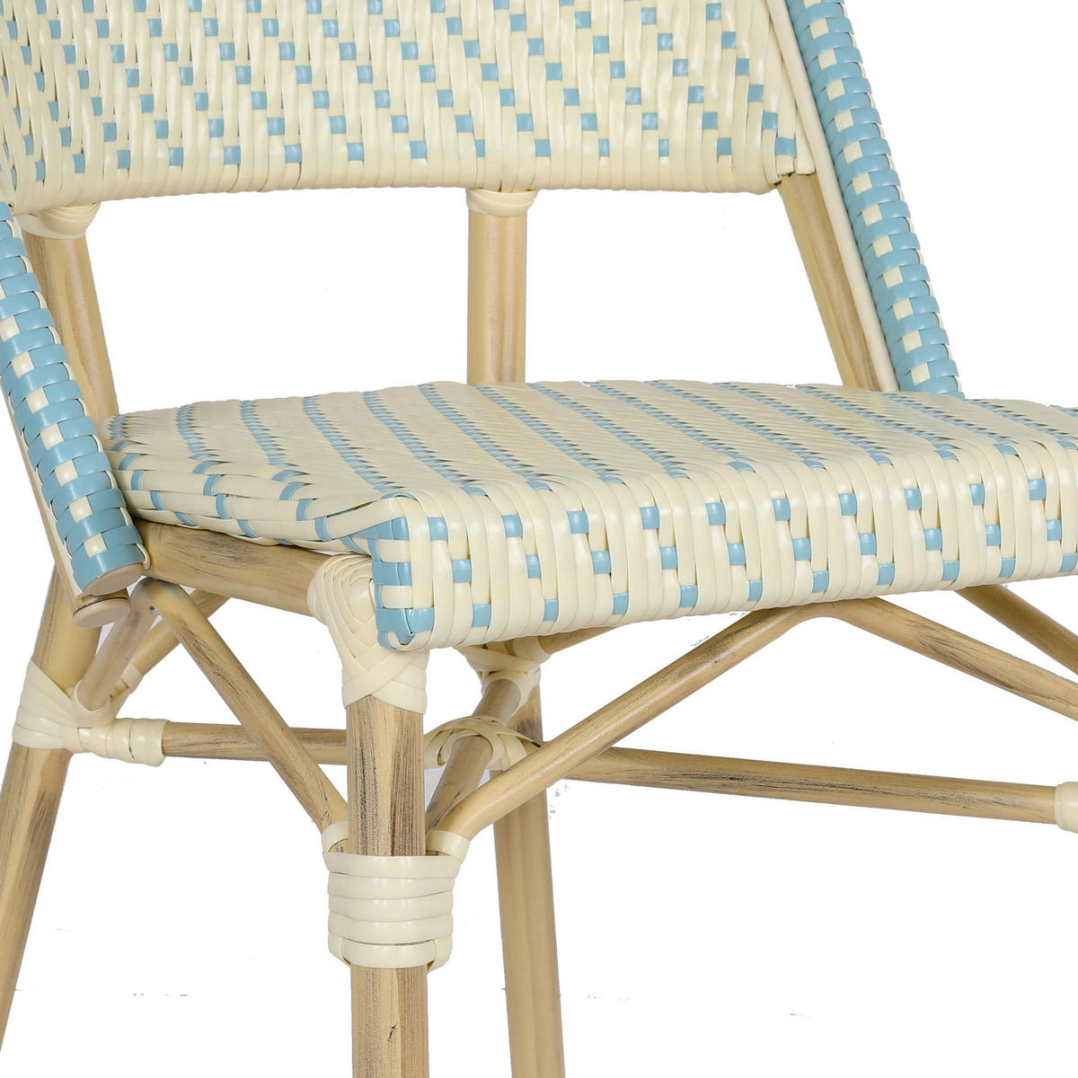 GARTENSTUHL, Blau - Blau, Holz (58/88/49cm) - Oviala