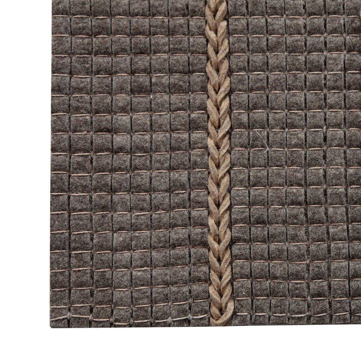 WOLLTEPPICH - Wolle/Polyester - Grau / Beige - Grau, Textil (160/230cm) - home24