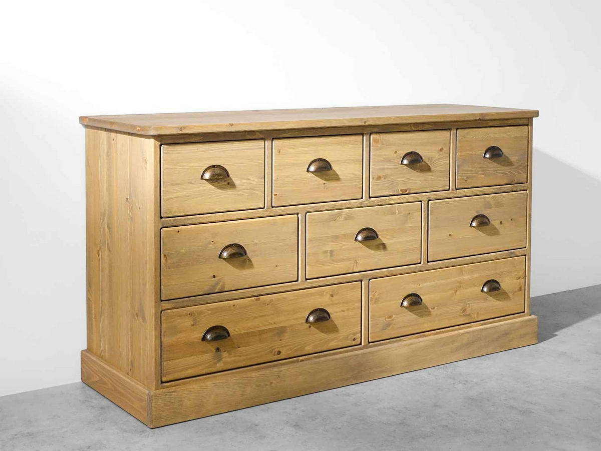 KOMMODE aus Massivholz Dakota 1 - Hellbraun, Holz (152/80/45cm) - Seart