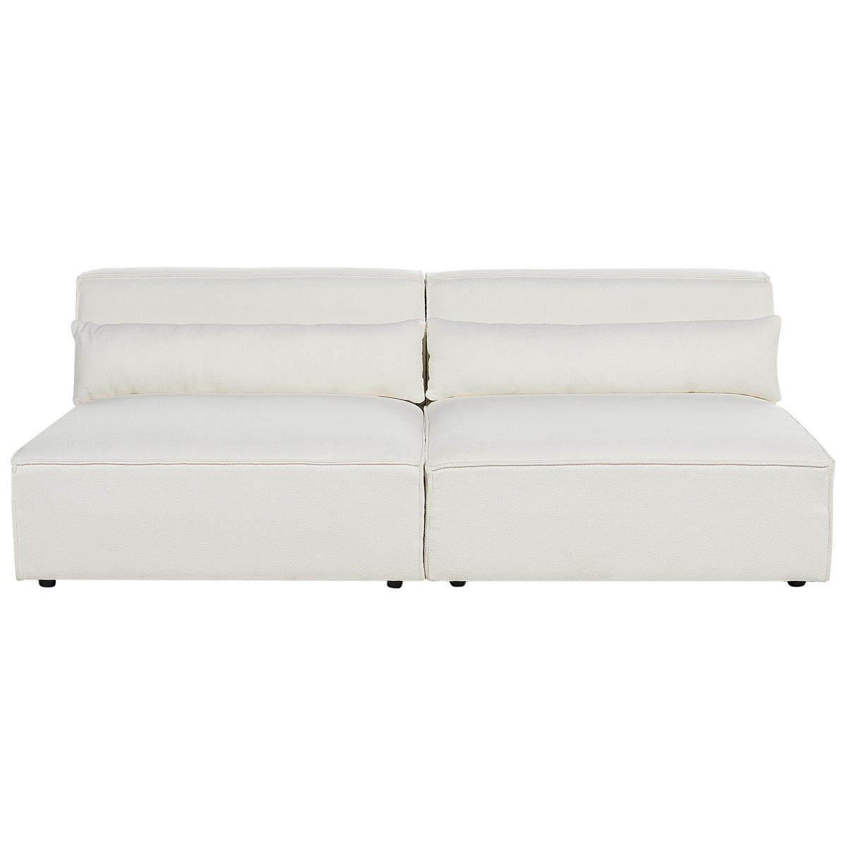 2-SITZER-SOFA Bouclé cremeweiß ohne Armlehnen Hellnar - Weiß, Textil (204/70/126cm) - Beliani