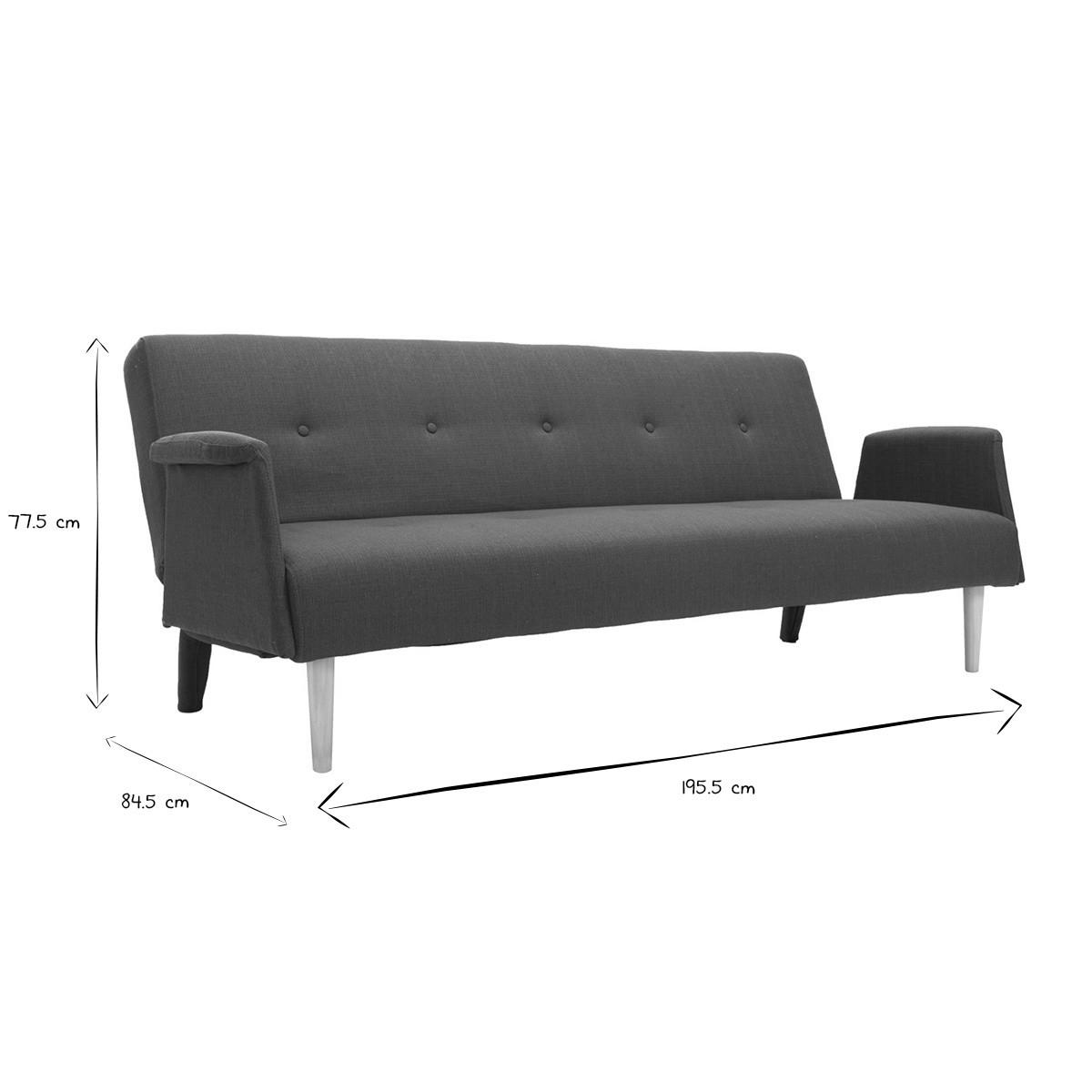 SOFA Verstellbar Blau OSCAR - Blau, Textil (82.5/77/195.5cm) - Miliboo