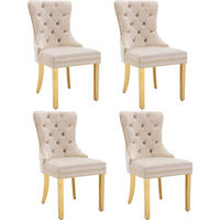 ESSZIMMERSTUHL Samt Beige mit Edelstahlbeinen - Beige, Metall (45/95/50.7cm) - Meubliv