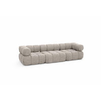 COUCH, 3-Sitzer Modular, Bouclé-Stoff Abriamo, Beige, Selia - Beige, Holz (285/70/95cm) - Kaiser Möbel