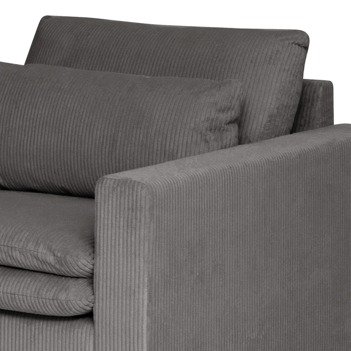 SESSEL - Eichefarben/Grau, Eichenholz/Textil (110/82/104cm) - home24