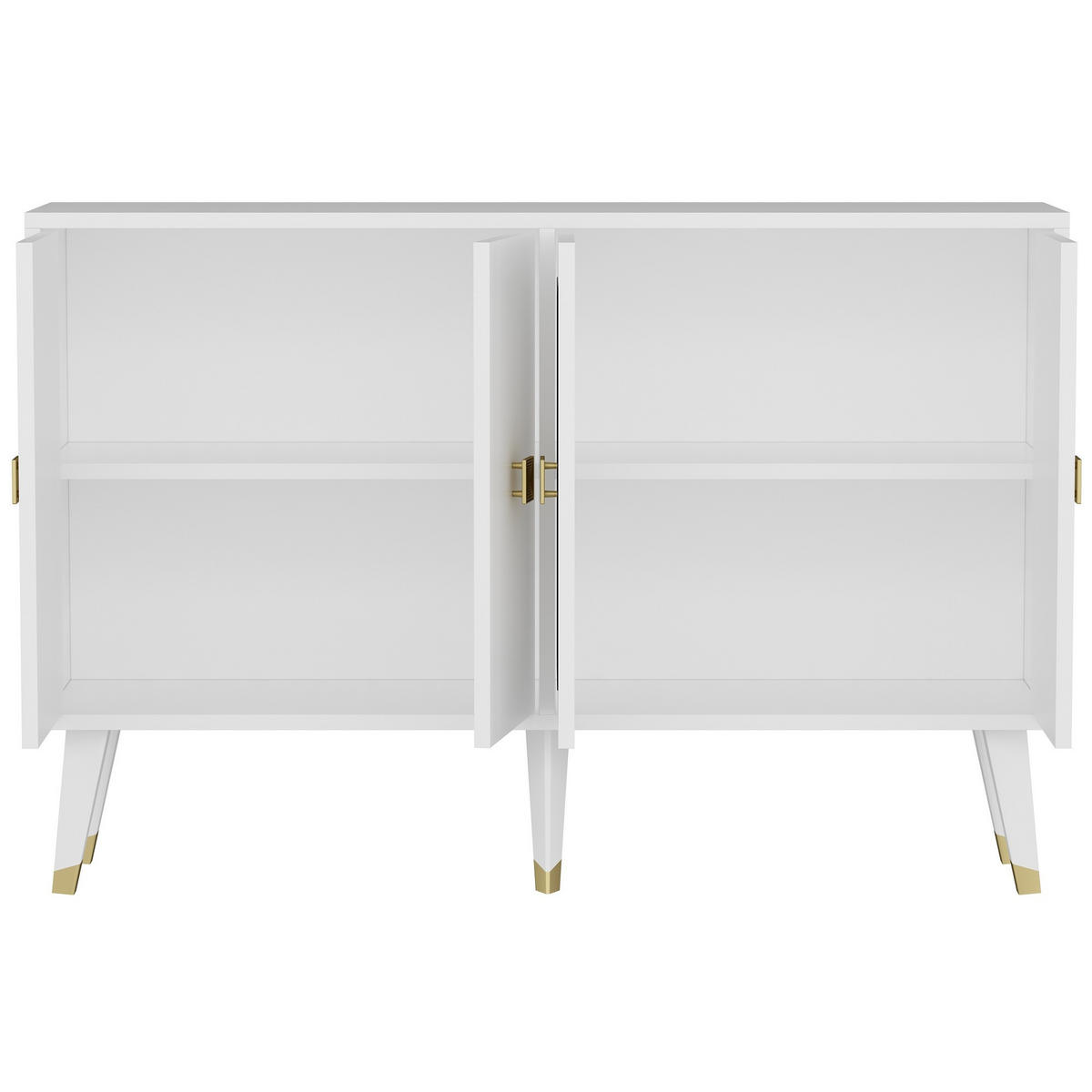 BUFFETSCHRANK ahart weiss - Weiß, Holz (30/80/120cm) - Habitat Garten
