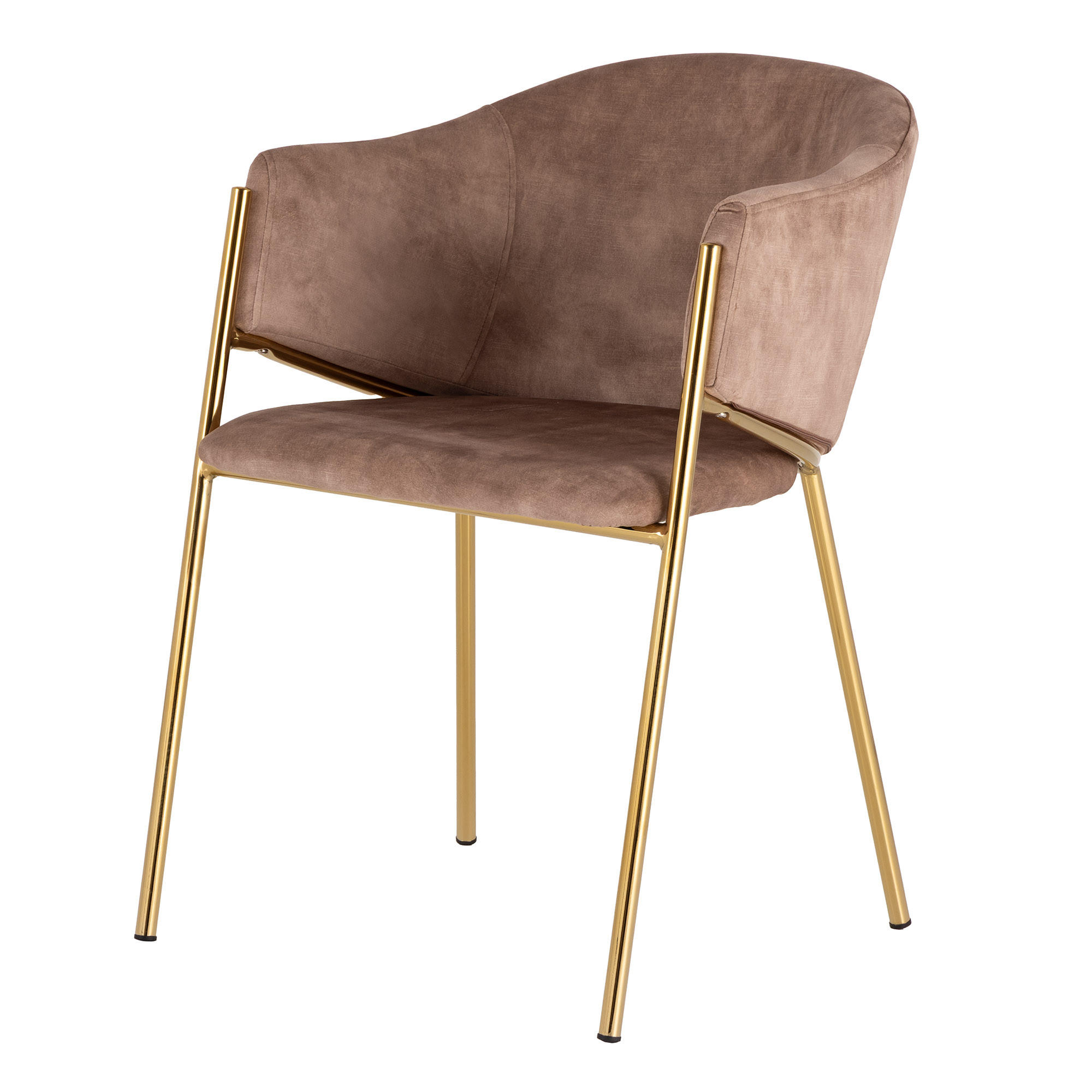 STUHL NOBLESSE Samt Beige 80 cm - Champagner/Beige, Textil/Metall (52/77/60cm) - riess-ambiente