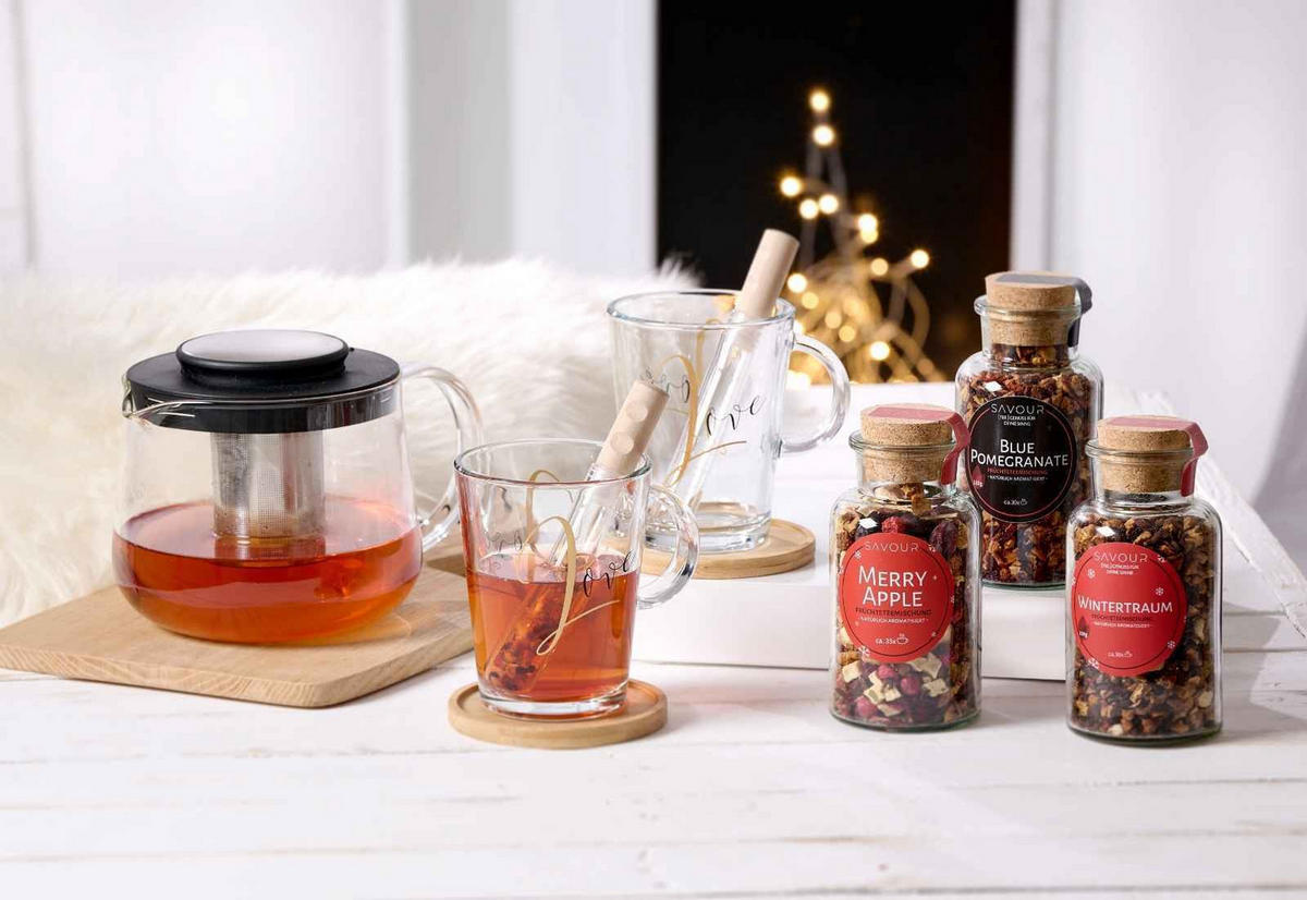 TEEKANNE MIT SIEB Yucca schwarz-transparent 1,5 l - Transparent/Schwarz, Glas (1.5L) - Ritzenhoff Breker