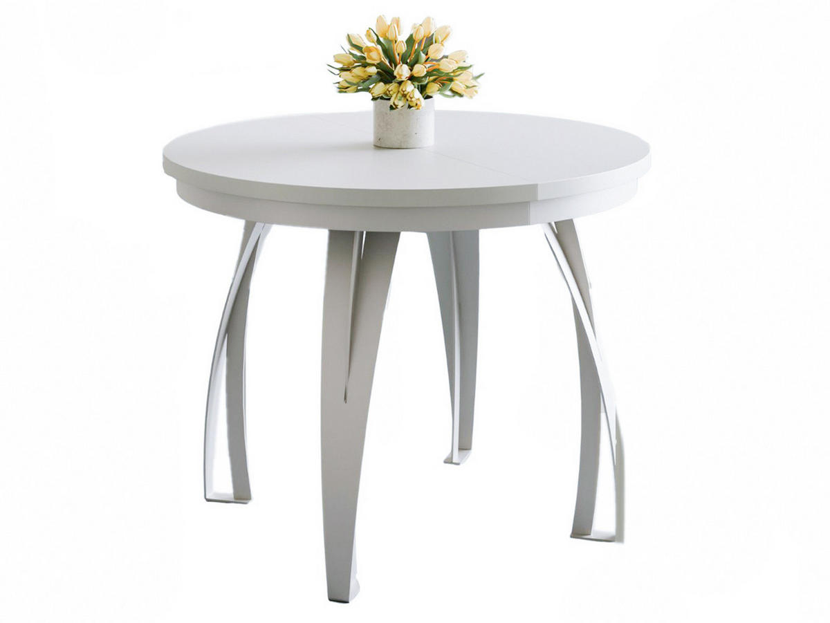 ESSTISCH ausziehbar Ø 100 LUGOS Weiß - Weiß, Holzwerkstoff (100/100/77cm) - Compleo24