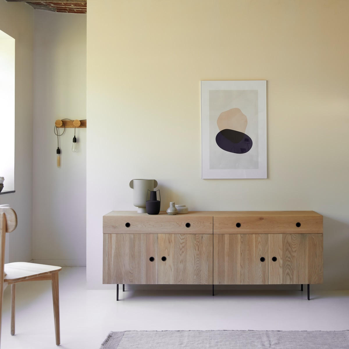 SIDEBOARD Jeanne Natur aus Eiche - Naturfarben, Holz (185/72/45cm) - Tikamoon