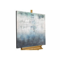 ACRYLBILD HANDGEMALT 80/80 cm - Blau/Weiß, Holz/Textil (80/80cm) - KUNSTLOFT