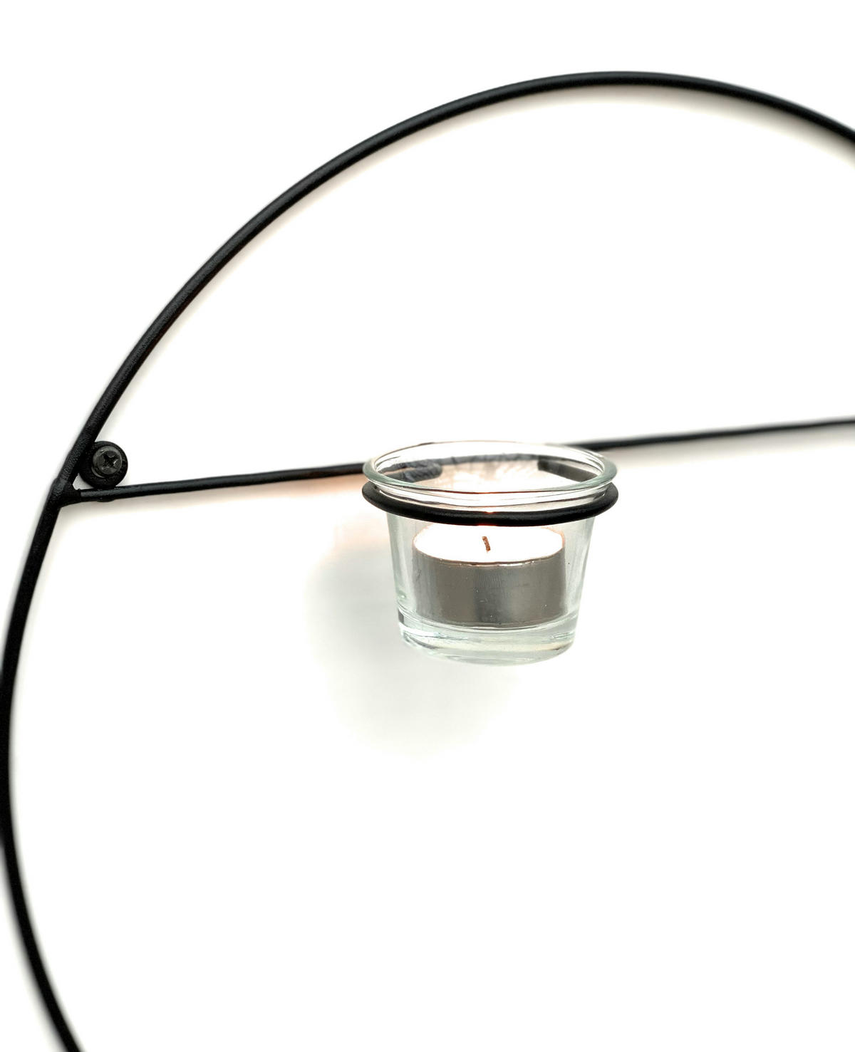 WANDTEELICHTHALTER Rund Metall Schwarz 36/7,5/36 cm - Schwarz, Metall (36cm) - DanDiBo