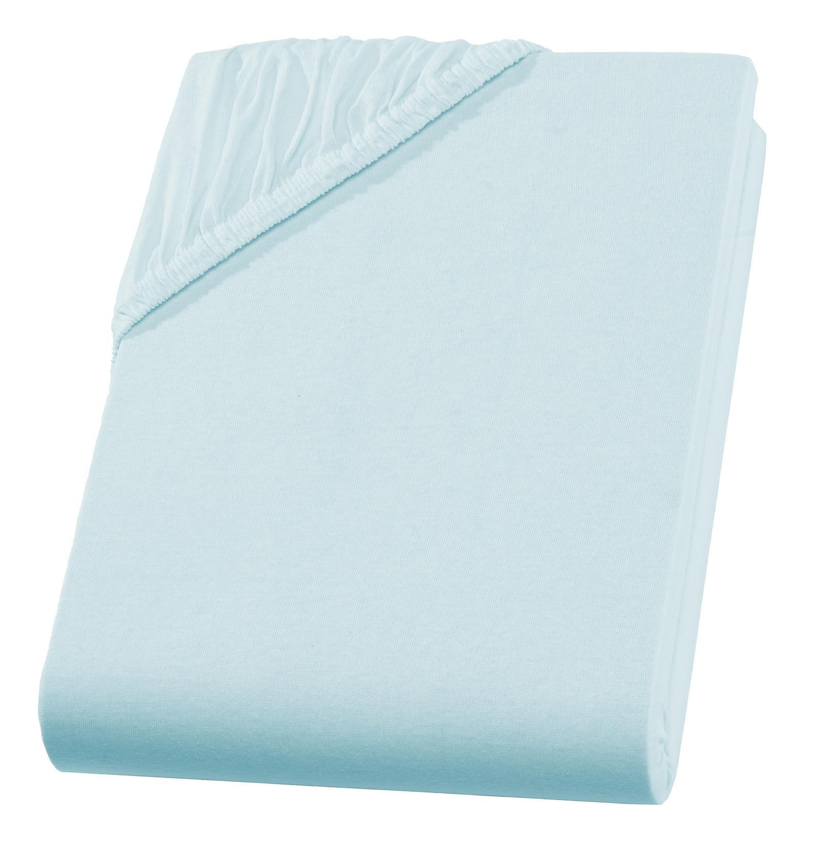 SPANNBETTLAKEN Boxspringbett Jersey 180x200 180x220 200x200 200x200, Wasserbett Bettlaken aus 100% Baumwolle - Hellblau, Textil (200/220cm) - Carpe Sonno