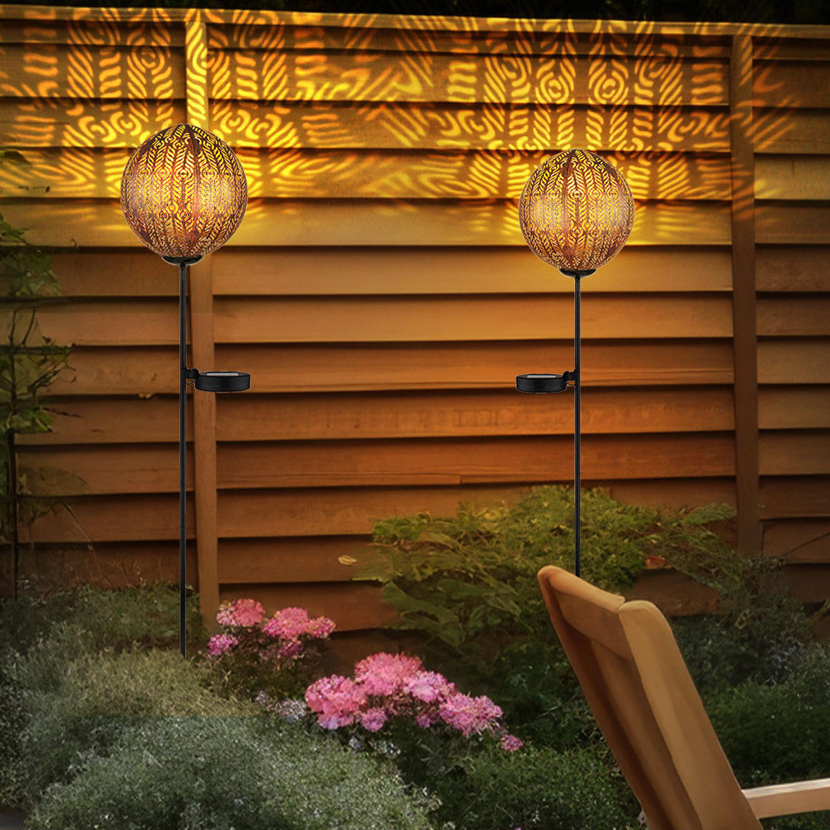 LED WEGELEUCHTE Metall Kupferfarben 2er Set - Kupferfarben, Metall (15.5/15.5/90cm) - Globo Lighting