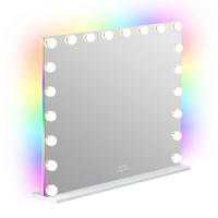 SCHMINKSPIEGEL mit LED-Beleuchtung und RGB Hintergrundbeleuchtung weiß 100/80 cm - Weiß, Metall (100/80/3cm) - VANITII