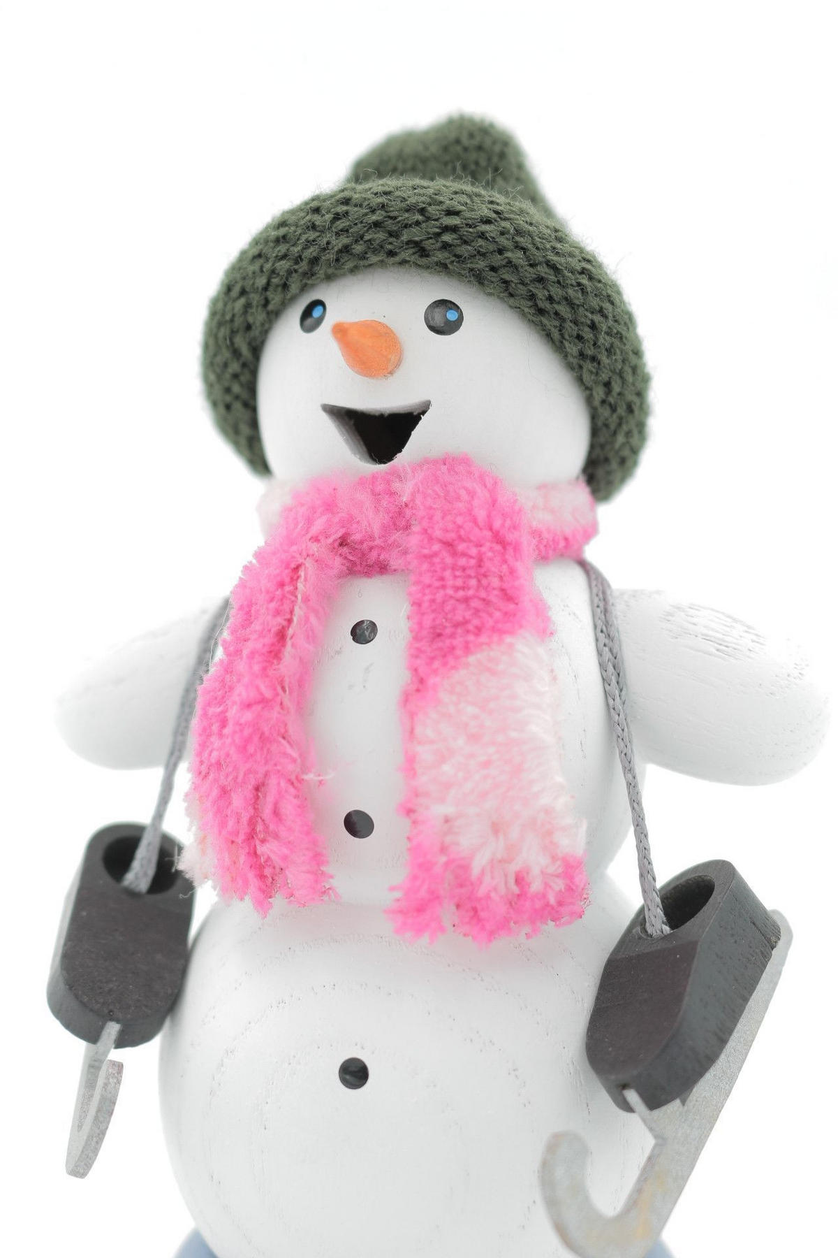 RAUCHFIGUR Schneemann mit Schlittschuhen 13 cm - Multicolor, Holz (6/13/10cm)