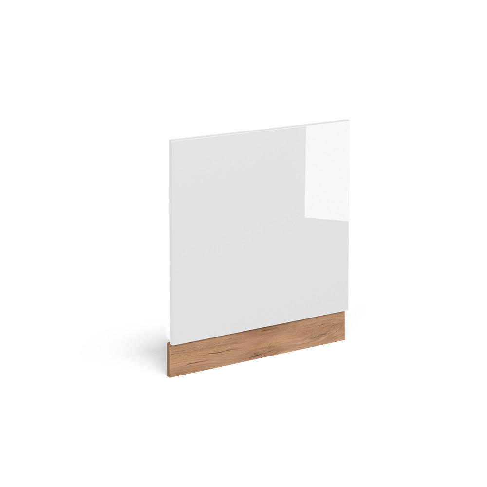 FRONTBLENDE R-Line Weiß Hochglanz 60 cm ohne AP - Honigeiche/Weiß Hochglanz, Holzwerkstoff (60/57.2/1.6cm) - Vicco