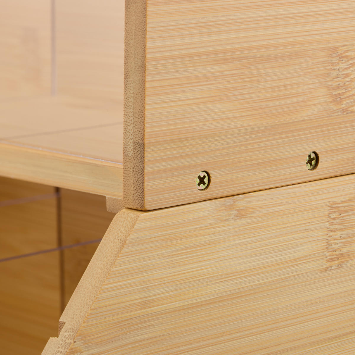 TEE-ORGANIZER - Hellbraun, Holz/Kunststoff (31/36/19cm) - Relaxdays