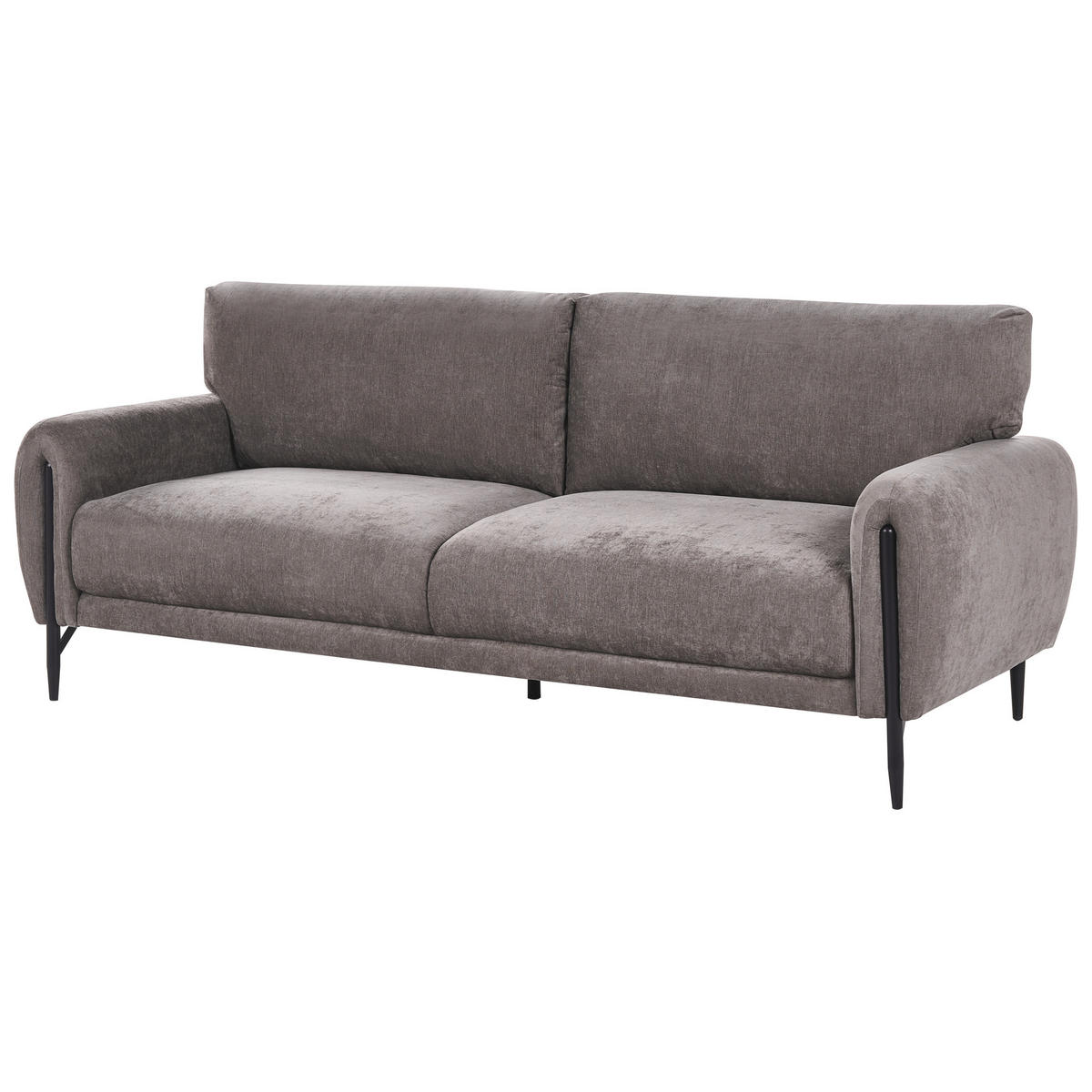 3-SITZER-SOFA Chenillegewebe Taupe Skaro - Taupe, Textil (214/87/89cm) - Beliani