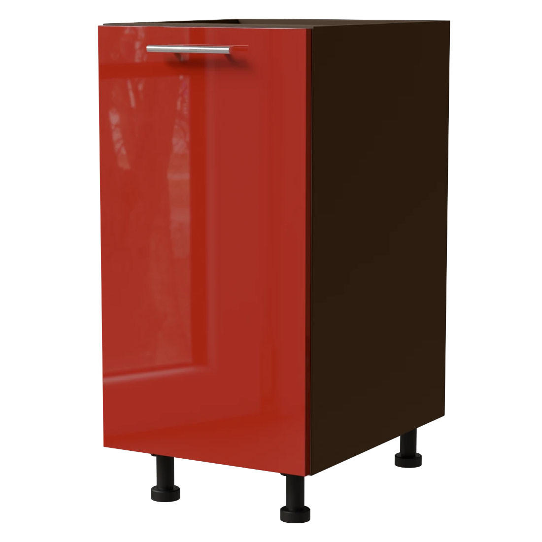 Feldmann-Wohnen Küchenunterschrank Rot, Dunkelgrau 40x82x50 cm